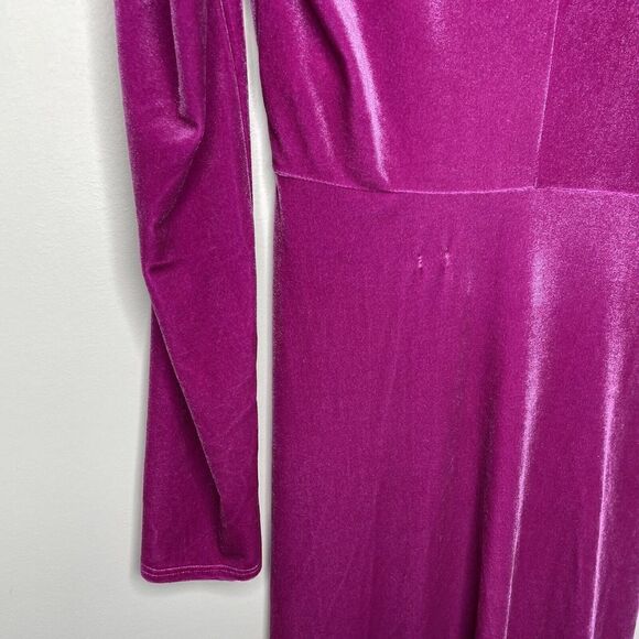 ATLEIN Collective Dress Womens Small S Pink Velvet Ruched Long Sleeve - Picture 7 of 10